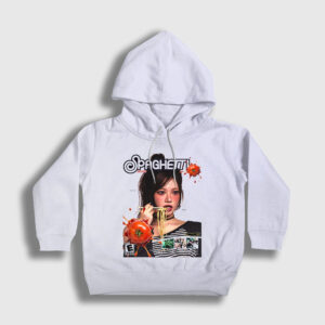 Spaghetti Hong Eunchae Le Sserafim Çocuk Kapşonlu Sweatshirt beyaz