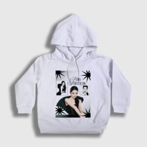 Sparkles Jang Wonyoung K-Pop IVE Çocuk Kapşonlu Sweatshirt Beyaz