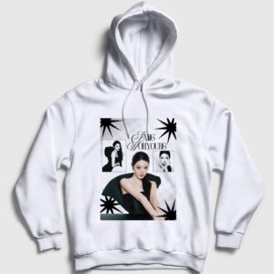 Sparkles Jang Wonyoung K-Pop IVE Kapşonlu Sweatshirt Beyaz