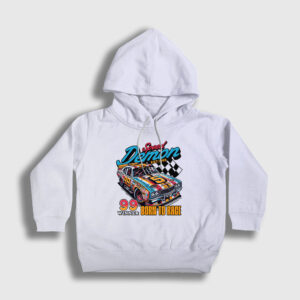 Speed Demon Araba Yarışı Otomobil Çocuk Kapşonlu Sweatshirt beyaz