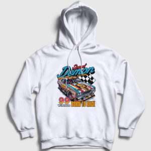 Speed Demon Araba Yarışı Otomobil Kapşonlu Sweatshirt beyaz