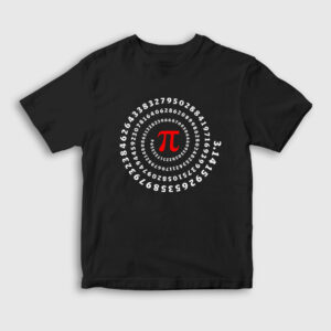 Spiral Pi Sayısı Hediye Matematik Çocuk Tişört siyah