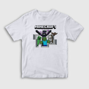 Squad Oyun Minecraft Çocuk Tişört beyaz
