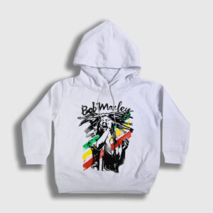 Stage Bob Marley Çocuk Kapşonlu Sweatshirt beyaz