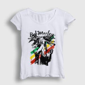 Stage Bob Marley Kadın Tişört beyaz