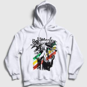 Stage Bob Marley Kapşonlu Sweatshirt beyaz