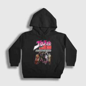 Stardust Crusaders Anime Jojo Çocuk Kapşonlu Sweatshirt siyah