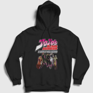 Stardust Crusaders Anime Jojo Kapşonlu Sweatshirt siyah