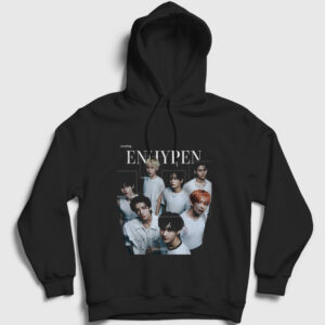 Starring K Pop Enhypen Kapşonlu Sweatshirt siyah
