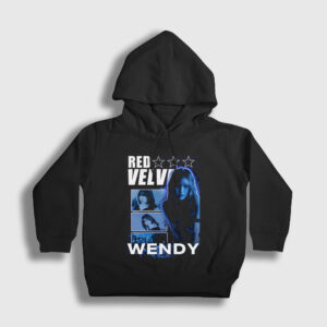 Stars Wendy Red Velvet Çocuk Kapşonlu Sweatshirt siyah