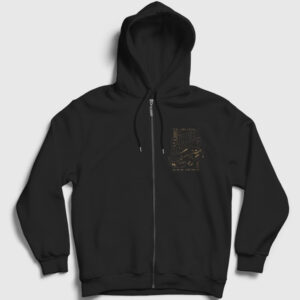 Street Racing Sokak Yarışı Araba Fermuarlı Kapşonlu Sweatshirt siyah