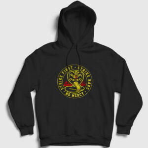 Strike First Logo Karate Cobra Kai Kapşonlu Sweatshirt siyah