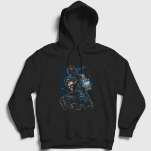 Sub Zero V4 Mortal Kombat Kapşonlu Sweatshirt siyah