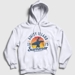 Summer Sörf Surf Surfing Kapşonlu Sweatshirt beyaz