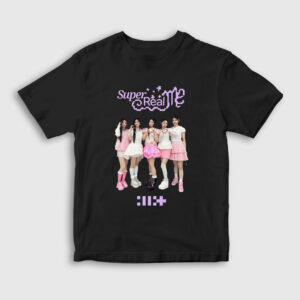 Super Real Me illit Illit Çocuk Tişört siyah