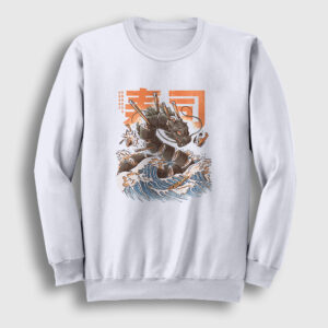 Sushi Dragon Ejderha Sweatshirt beyaz