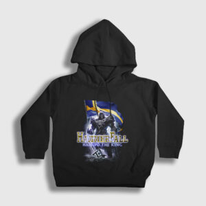 Sweeden Hail To The King Hammerfall Çocuk Kapşonlu Sweatshirt siyah