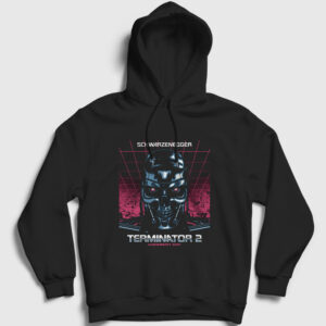 T 800 Film The Terminator Kapşonlu Sweatshirt siyah