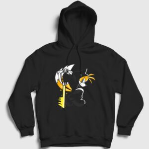 Tails Kingdom Hearts Kapşonlu Sweatshirt Siyah