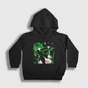 Tatsumaki Anime One Punch Man Çocuk Kapşonlu Sweatshirt siyah