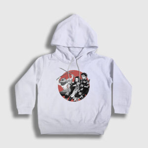 Team Anime Demon Slayer Kimetsu No Yaiba Çocuk Kapşonlu Sweatshirt beyaz