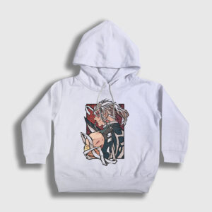 Tengen Uzui Anime Demon Slayer Kimetsu No Yaiba Çocuk Kapşonlu Sweatshirt beyaz