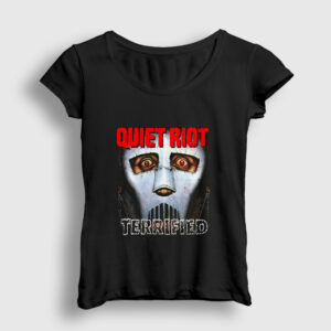 Terrified Quiet Riot Kadın Tişört siyah