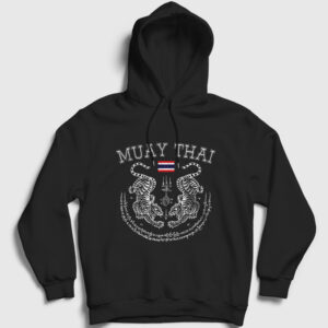 Thailand Kaplan Ufc Mma Muay Thai Kapşonlu Sweatshirt siyah