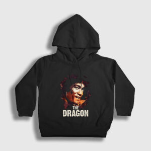 The Dragon Bruce Lee Çocuk Kapşonlu Sweatshirt siyah