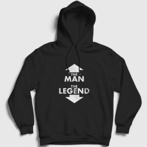 The Man The Legend Hediye Kapşonlu Sweatshirt siyah