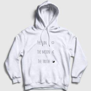 The Sun The Moon The Truth Dizi Teen Wolf Kapşonlu Sweatshirt beyaz