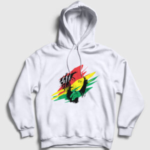 Think Bob Marley Kapşonlu Sweatshirt beyaz