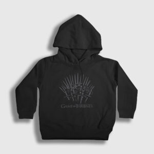 Throne Game Of Thrones Çocuk Kapşonlu Sweatshirt siyah