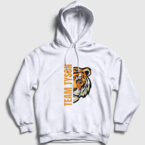 Tiger Boks Boxing Team Mike Tyson Kapşonlu Sweatshirt beyaz