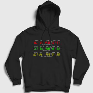 Time Film Geleceğe Dönüş Back To The Future Kapşonlu Sweatshirt siyah