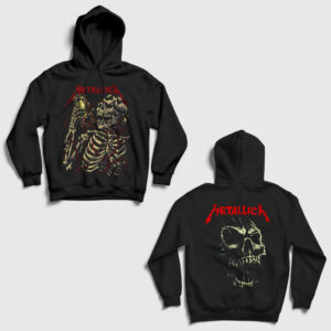 Time Muzik Metallica Sırt Baskılı Kapşonlu Sweatshirt siyah