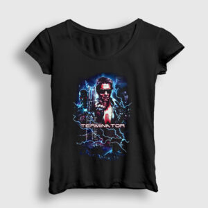 Time Travel Film The Terminator Kadın Tişört siyah
