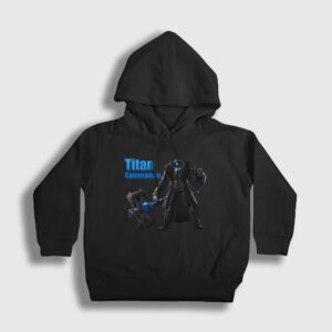 Titan Cameraman Skibidi Toilet Çocuk Kapşonlu Sweatshirt siyah