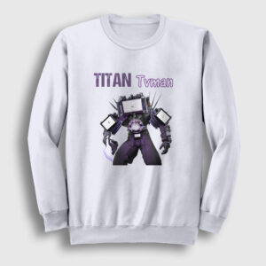 Titan Tvman Skibidi Toilet Sweatshirt beyaz