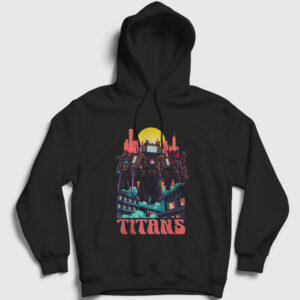 Titans Skibidi Toilet Kapşonlu Sweatshirt siyah