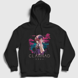 Tomoya Nagisa Anime Clannad Kapşonlu Sweatshirt siyah