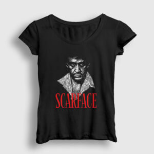 Tony Montana Film Scarface Kadın Tişört siyah