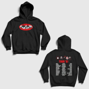 Tour 97 Rock Kmfdm Sırt Baskılı Kapşonlu Sweatshirt siyah