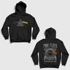 Tour V2 Pink Floyd Sırt Baskılı Kapşonlu Sweatshirt siyah