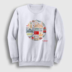 Tourist Turist İstanbul Türkiye Turkey Sweatshirt beyaz