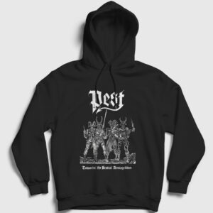 Towards The Bestial Armageddon Pest Kapşonlu Sweatshirt siyah