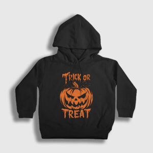 Trick Or Treat Halloween Cadılar Bayramı Çocuk Kapşonlu Sweatshirt siyah