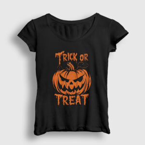 Trick Or Treat Halloween Cadılar Bayramı Kadın Tişört siyah