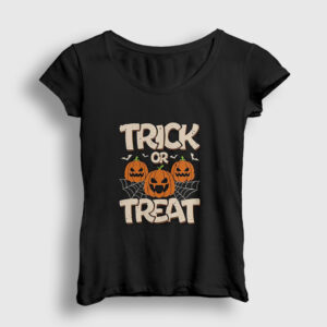 Trick Or Treat V2 Halloween Cadılar Bayramı Kadın Tişört siyah