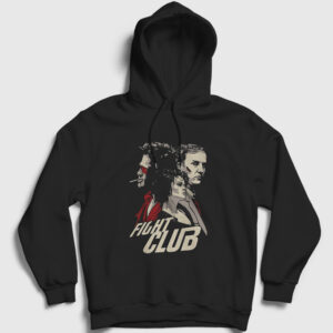 Trio Fight Club Film Kapşonlu Sweatshirt siyah